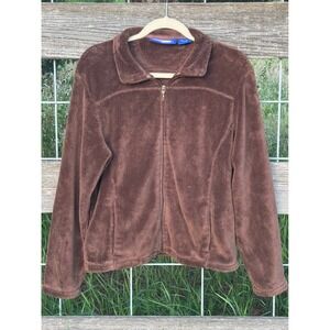 Outdoor DC Brown Plush Fleece Full Zip Jacket Women's Large